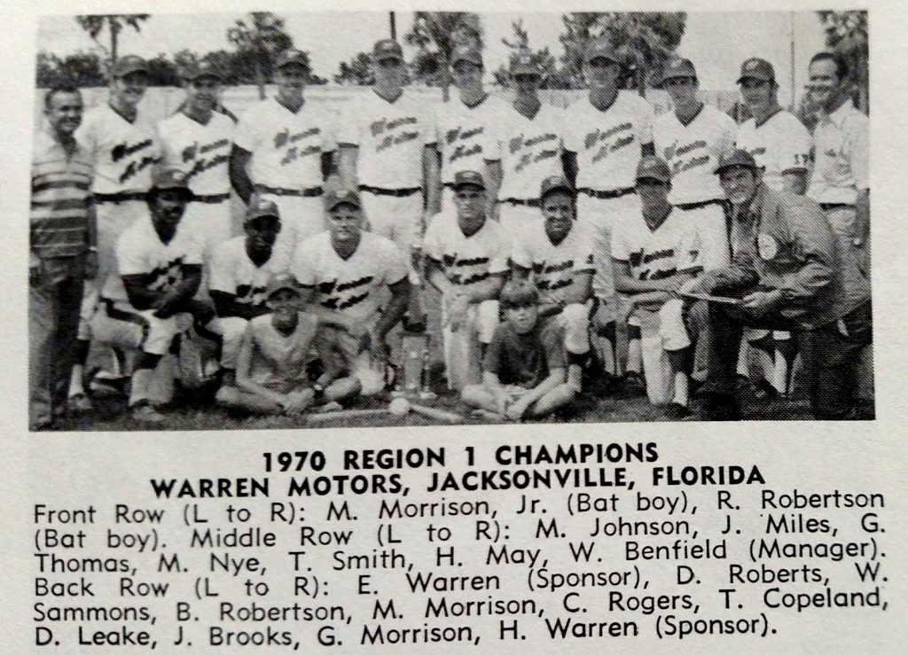 1970 ASA Men’s Open Slow Pitch Nationals Softball History USA